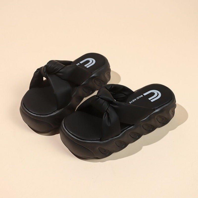 Damen Trendige Riemchen-Sandalen mit geknotetem Design R&B