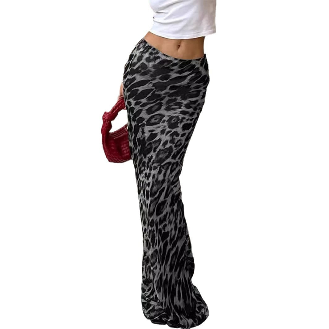 Damen Maxirock im eleganten Animal-Print mit hohem Bund R&B