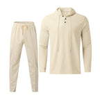 Herren sportives Hoodie und Jogginghose Set im strukturierten Design R&B