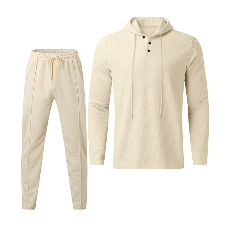 Herren sportives Hoodie und Jogginghose Set im strukturierten Design R&B
