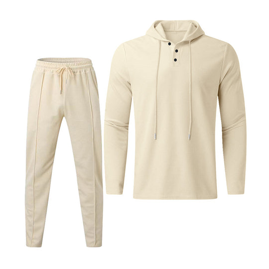 Herren sportives Hoodie und Jogginghose Set im strukturierten Design R&B