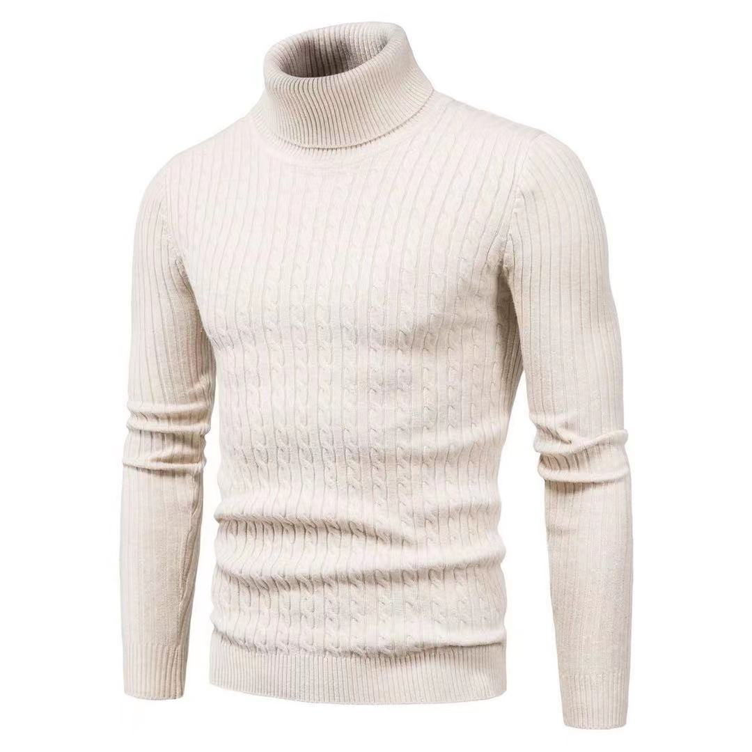 Herren Rollkragenpulli mit strukturiertem Zopfmuster R&B
