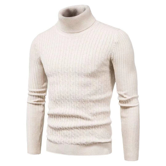 Herren Rollkragenpulli mit strukturiertem Zopfmuster R&B