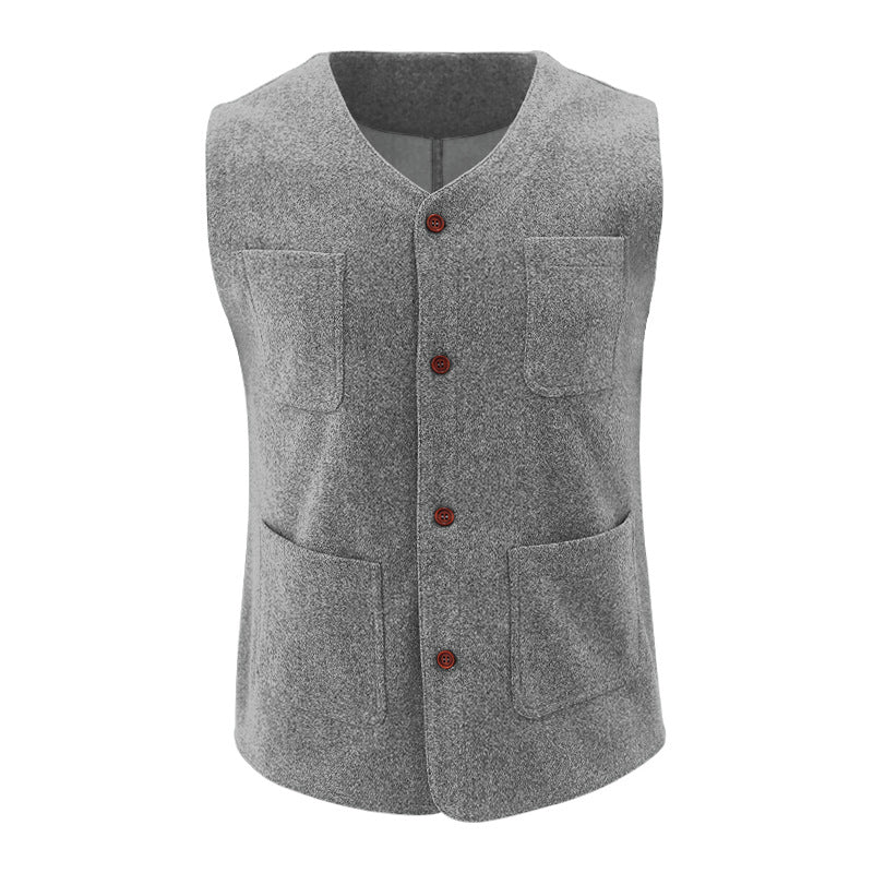 Damen Weste aus hochwertigem Wollmix mit praktischen Taschen und elegantem Design R&B