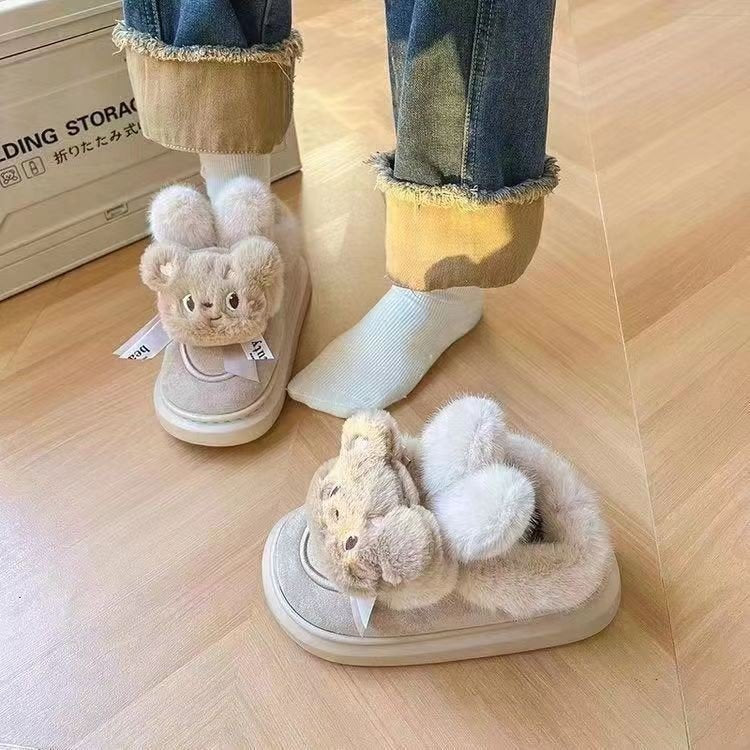 Damen Flauschige Hausschuhe mit niedlichem Tierdesign R&B