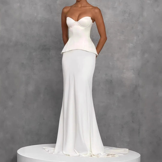 Damen Figurbetontes Brautkleid mit Peplum-Silhouette R&B