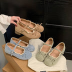 Damen elegante Mary Jane Ballerinas mit dekorativem Spitzenrand und Schleifenakzent R&B