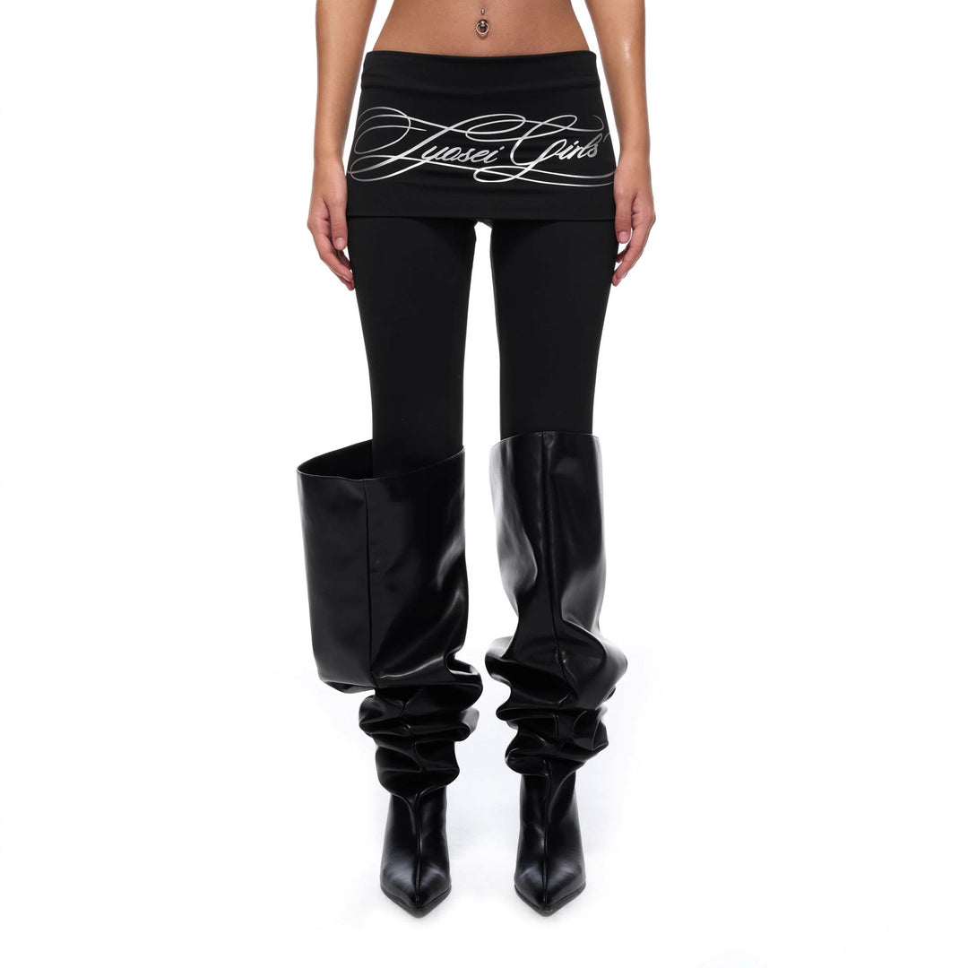 Damen Sportliche Leggings mit breitem Bund R&B
