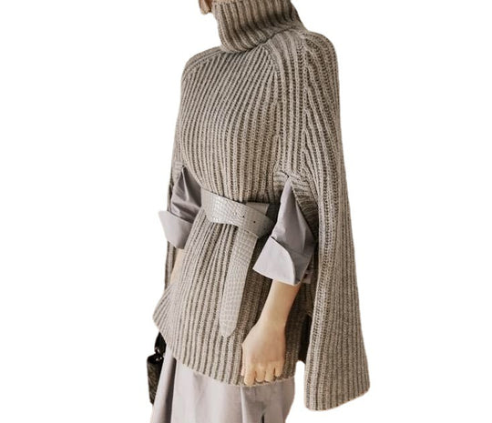 Damen Pullover mit Kapuzen und weiten Ärmeln R&B