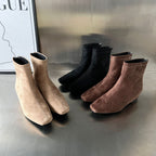 Damen Ankle Boots aus hochwertigem Wildleder mit dekorativem Reißverschluss R&B