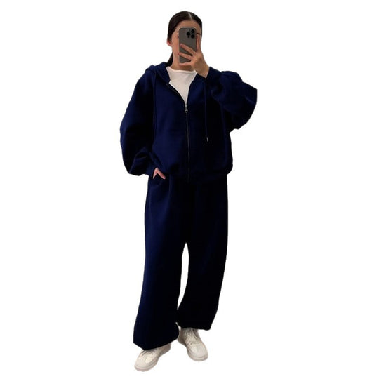 Damen lässiger Hoodie- und Jogginghose-Anzug R&B