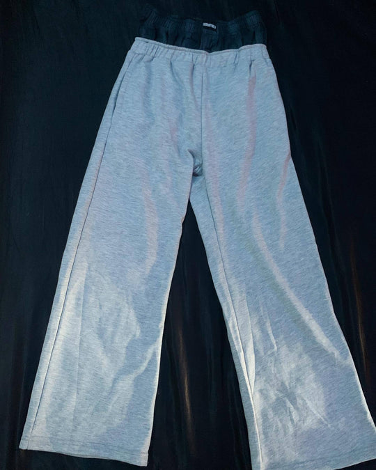 Damen nan lässige Jersey-Loungehose mit elastischem Bund und weitem Bein R&B