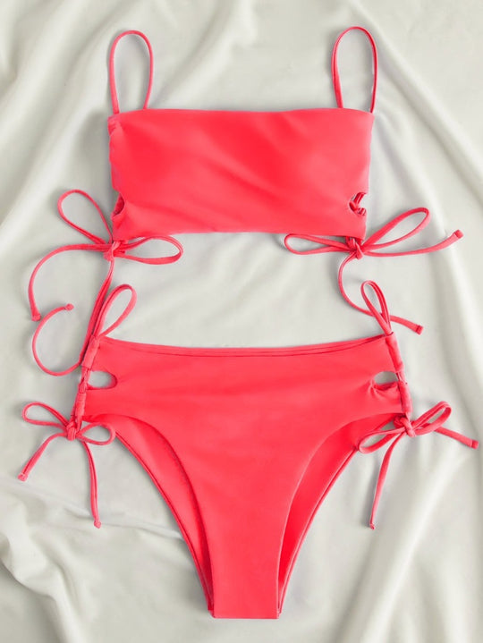 Damen Crop-Top mit verstellbaren Schleifen R&B