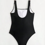 Damen Einteiler Badeanzug mit raffiniertem Leo-Design und figurformendem Schnitt R&B