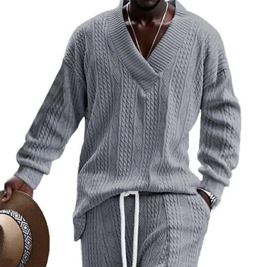 Herren Strickpullover mit modernem V-Ausschnitt und lässigem Design R&B
