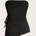 Damen Bandeau-Oberteil mit modischem Wickeldesign und verstellbaren Riemen R&B