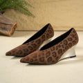Damen Absatzschuhe mit tierischem Muster