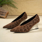 Damen Absatzschuhe mit tierischem Muster