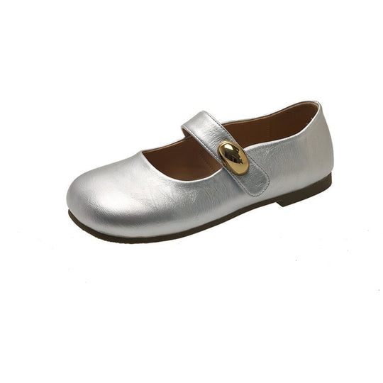 Damen elegante Mary Jane Ballerinas mit dekorativem Knopf R&B