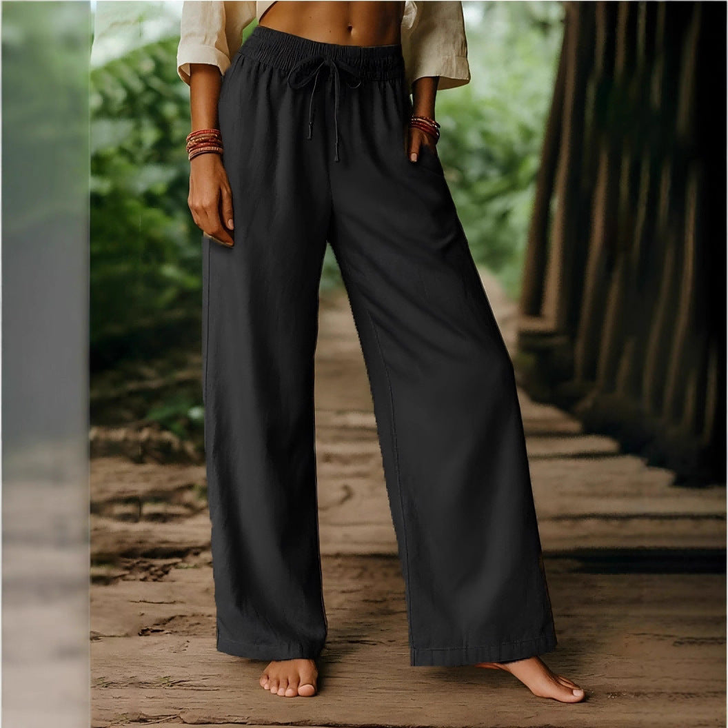Damen Luftige Freizeithose mit weitem Schnitt und elastischem Bund R&B