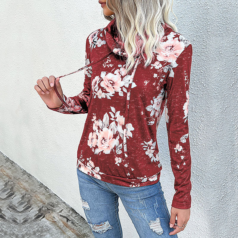 Damen Kapuzenpullover mit floralem Design und modernem Schnitt R&B