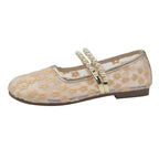 Damen elegante Ballerinas mit dekorativer Perlenapplikation und modischem Riemchen R&B