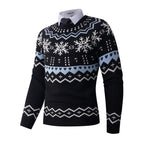 Herren modischer Strickpullover mit kreativem Schneemuster R&B