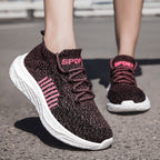 Damen Sportliche High-Top Sneakers mit atmungsaktivem Netz-Obermaterial