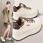 Damen sportliche Plateau Sneakers mit kuscheligem Innenfutter und rutschfester Laufsohle R&B