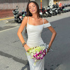 Damen Elegantes bodenlanges Kleid mit einzigartiger Drapierung R&B