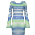 Damen nan figurbetontes Strickminikleid mit Glockenärmeln und seidig leichtem Maschenbild R&B