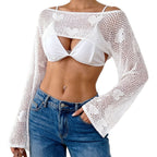 Damen modischer Häkelpullover mit herzförmigem Muster R&B