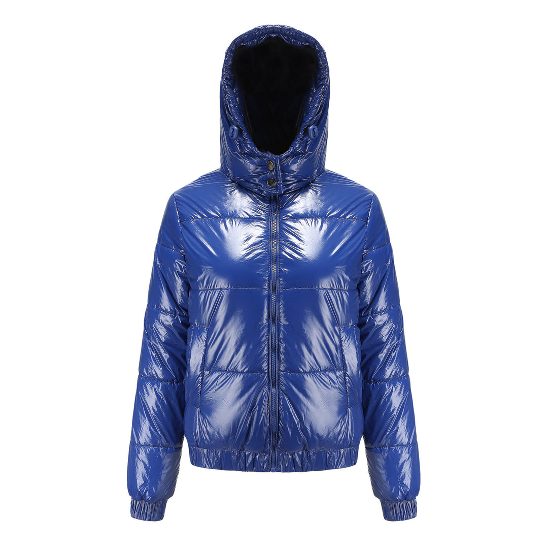 Damen glänzende Winterjacke mit Kapuze – Wasserabweisend & Wärmeisoliert – R&B