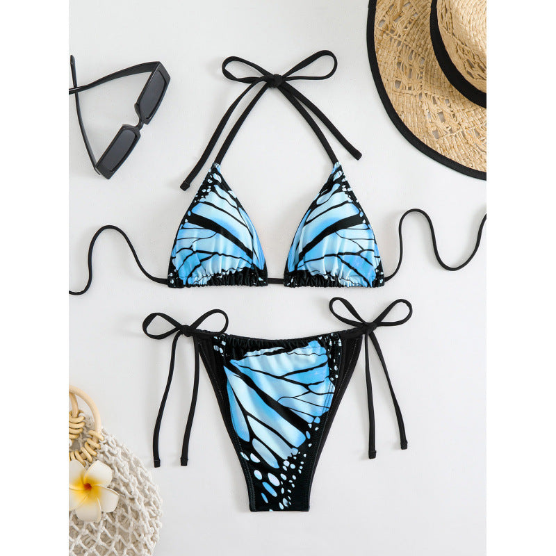 Damen Triangel-Bikini mit innovativem Schmetterlingsmuster R&B