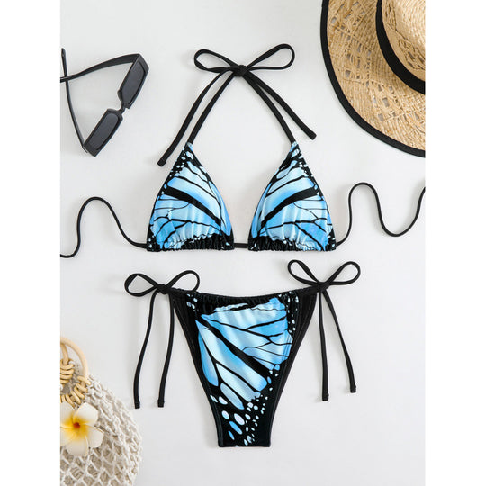 Damen Triangel-Bikini mit innovativem Schmetterlingsmuster R&B