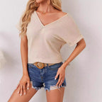 Damen Cropped Strickoberteil mit Häkel-Details R&B
