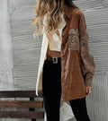 R&B | Leopard-Kontrast-Button-Up-Jacke