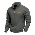 Herren nan wattierter Halbzip Sweatpullover mit Stehkragen und Brusttasche R&B