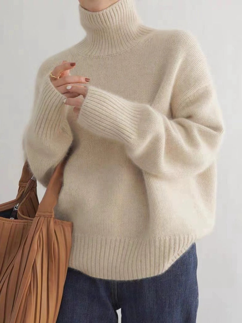 Damen Casual Rollkragenpullover R&B