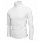 Damen eleganter Strickpullover mit hohem Kragen und feiner Rippenstruktur R&B