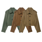 Damen lässige cropped Jacke R&B