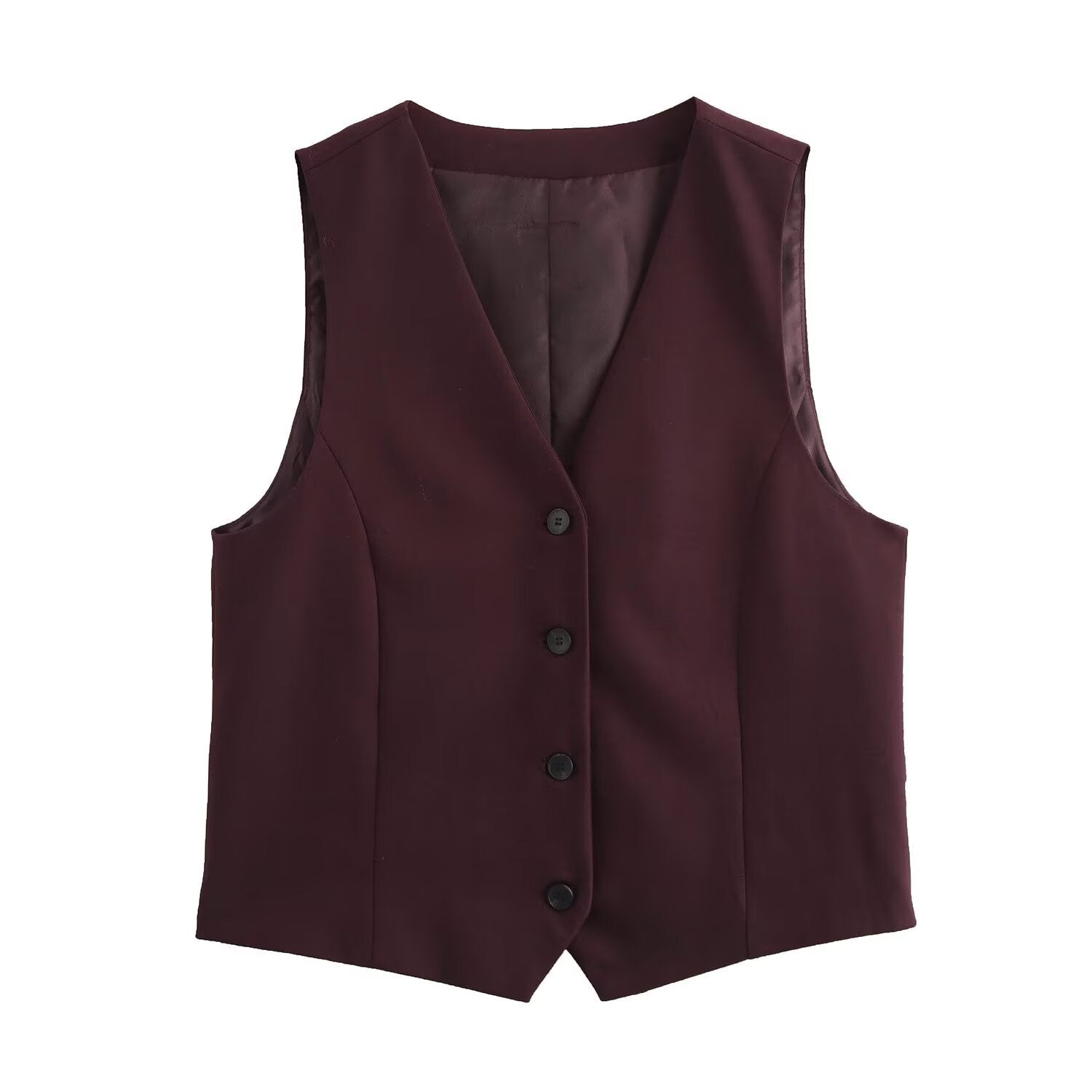 Damen elegante Weste mit modernem Schnitt und praktischen Knopfdetails