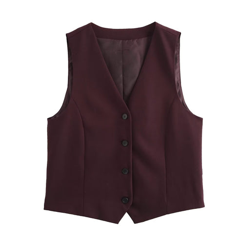 Damen elegante Weste mit modernem Schnitt und praktischen Knopfdetails R&B