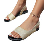 Damen Flache Sling-Sandalen mit elastischem Riemen R&B