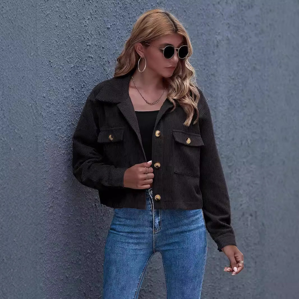 Damen Cordjacke mit praktischen Taschen R&B