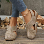 Damen Wedge-Pantoletten mit geschlitztem Design und rutschfester Sohle