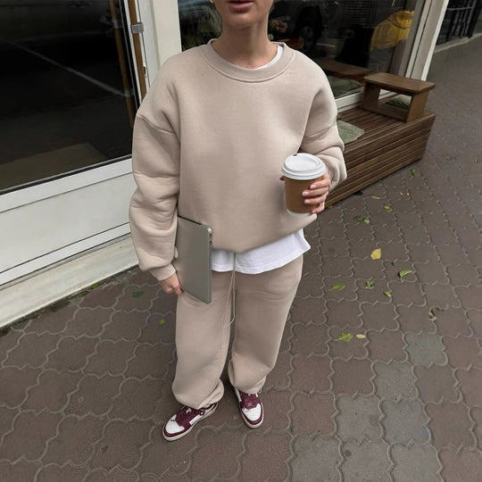 Damen lässiges Sweatshirt und weite Jogginghose Set R&B