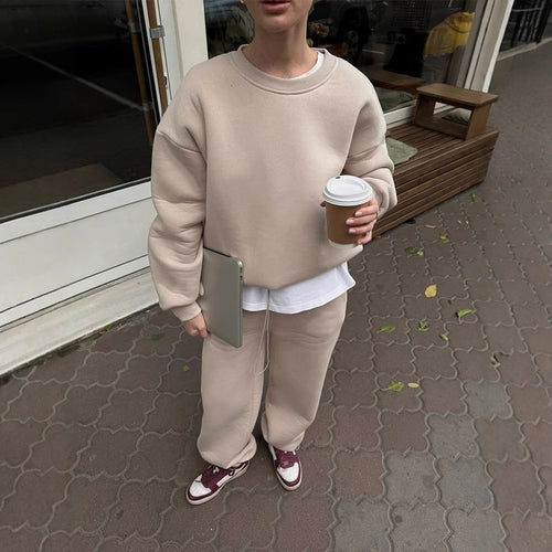 Damen lässiges Sweatshirt und weite Jogginghose Set R&B