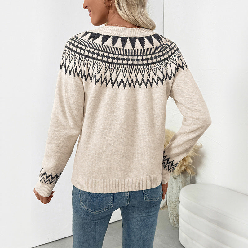 Damen Strickpullover mit nordischem Muster R&B