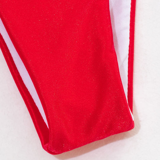 Damen Bikini-Set mit glitzernden Pailletten und verspielten Bindebändern R&B